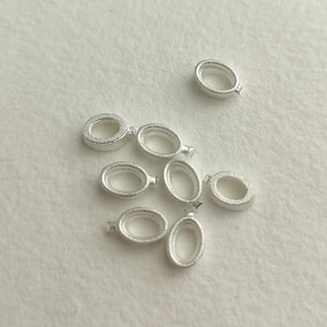 6x4mm Oval collet recycled sterling silver or 9ct gold cast stone setting