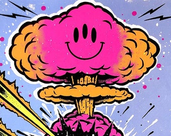 Brain Storm Screenprint: Colorful Pop Art, Punk Street Art