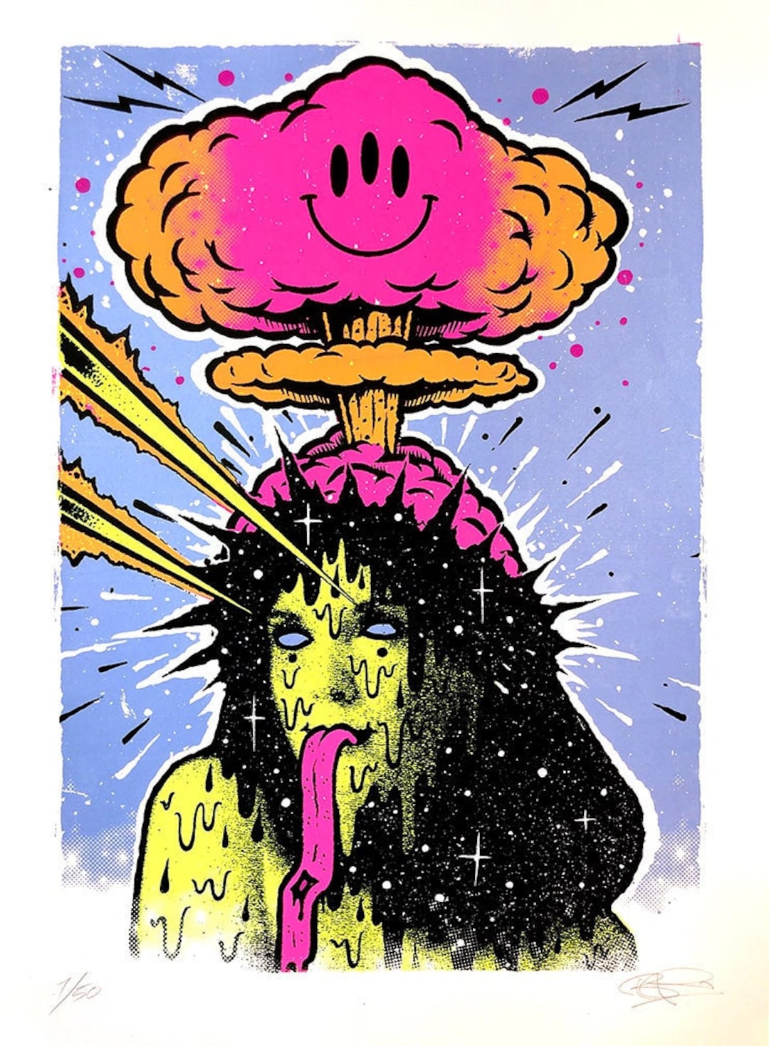 絵画 Brain storm Brain Storm Screenprint: Colorful Pop Art, Punk Street Art