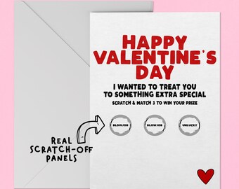 Tarjeta del Día de San Valentín Blow Job Scratch off Revelar tarjeta - ¡Elige su suerte!