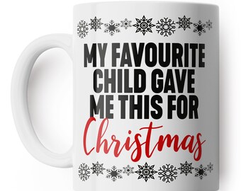 Mi hijo favorito me dio esta taza para Navidad - Taza de café divertida, regalo para papá, regalo para mamá, taza divertida de Navidad