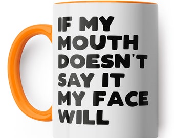 Si mi boca no lo dice, mi cara lo hará: taza de café divertida, regalo para colega, tazas de oficina, café, regalo secreto de Santa