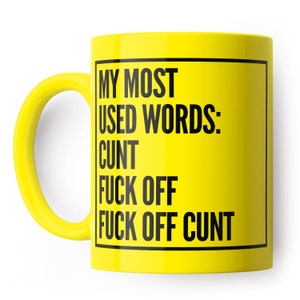 My Most Used Words - Funny coffee mug, present for colleague, office mugs, Coffee, Secret Santa Gift