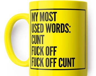 Mis palabras más usadas: taza de café divertida, regalo para colega, tazas de oficina, café, regalo secreto de Papá Noel