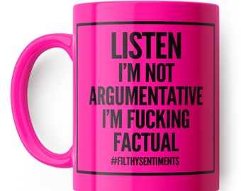 Taza fáctica no argumentativa F ** king - Taza de café divertida, regalo para colega, tazas de oficina, café, regalo secreto de Santa