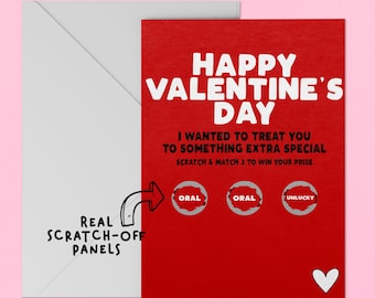 Tarjeta del Día de San Valentín Tarjeta oral Scratch off Reveal - ¡Elige su suerte!