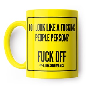 People Person F**k Off Mug - Funny coffee mug, present for colleague, office mugs, Coffee, Secret Santa Gift
