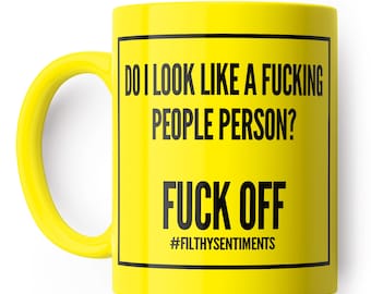 People Person F ** k Off Mug - Taza de café divertida, regalo para colega, tazas de oficina, café, regalo secreto de Santa