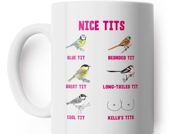 Taza personalizada de tetas alegres - Añadir cualquier nombre - Taza de café divertida, regalo para colega, tazas de oficina, café, regalo secreto de Papá Noel