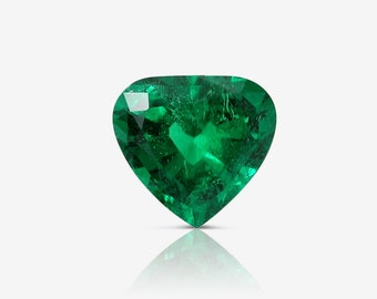 2.03ct. Loose Natural Emerald, Green Color Heart Shape, GRS Certified Real Emerald For Jewelry Making, Gemstone Jewelry Rare Gift For Her