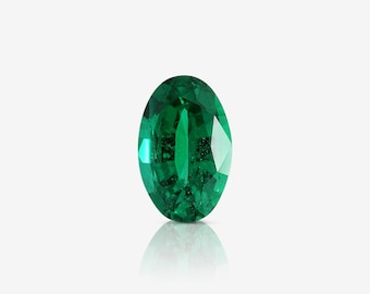 2.36 Carat Loose Natural Emerald, Green Color Oval Shape, GRS Certified Real Emerald For Jewelry Making, Gemstone Jewelry Rare Gift For Her