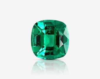 1.94ct. Loose Natural Emerald, Green Color Cushion Shape, GRS Certified Real Emerald For Jewelry Making, Gemstone Jewelry Rare Gift For Her