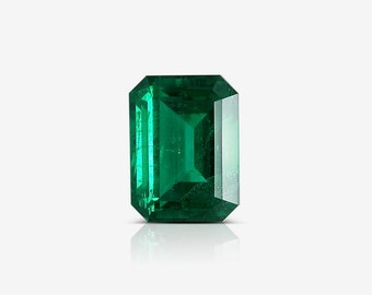 3,65 quilates Color verde vivo Diamante natural Piedra preciosa Esmeralda Forma octogonal Joyería hecha a mano con certificado GRS Preciosos regalos de cumpleaños para ella