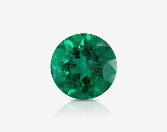 7.44 ct ICA Certified Natural Emerald, Round Brilliant Cut, Color, Clarity Jewelry For Women Lot Set Real Solitaire Best Price Offer Rare