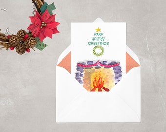Christmas card | Printable | Warm Holiday Greetings | Instant download | 4x6 | 5x7