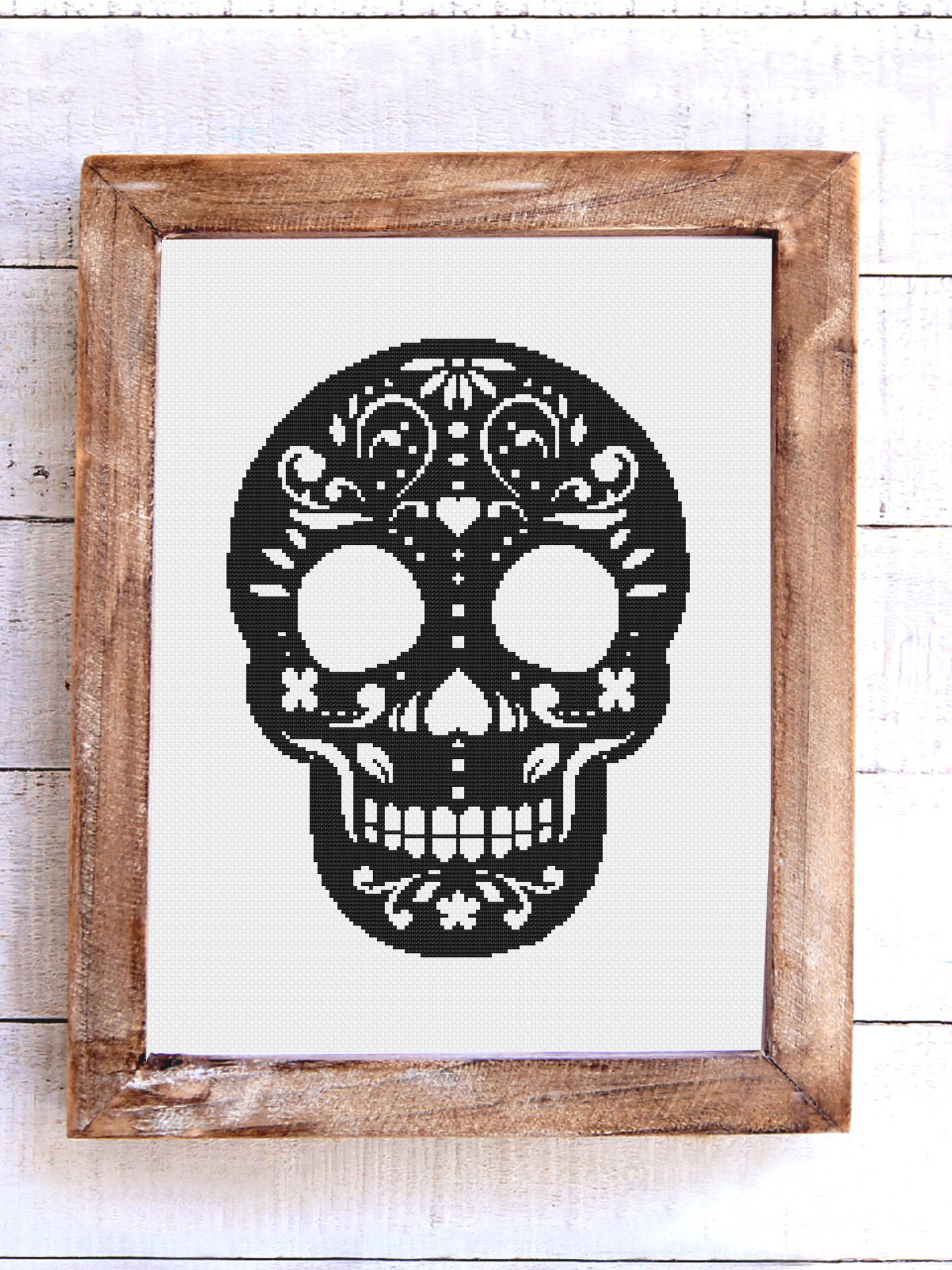 Sugar Skull Cross Stitch Pattern- Momento Mori PDF, Dia De Los Muertos ...