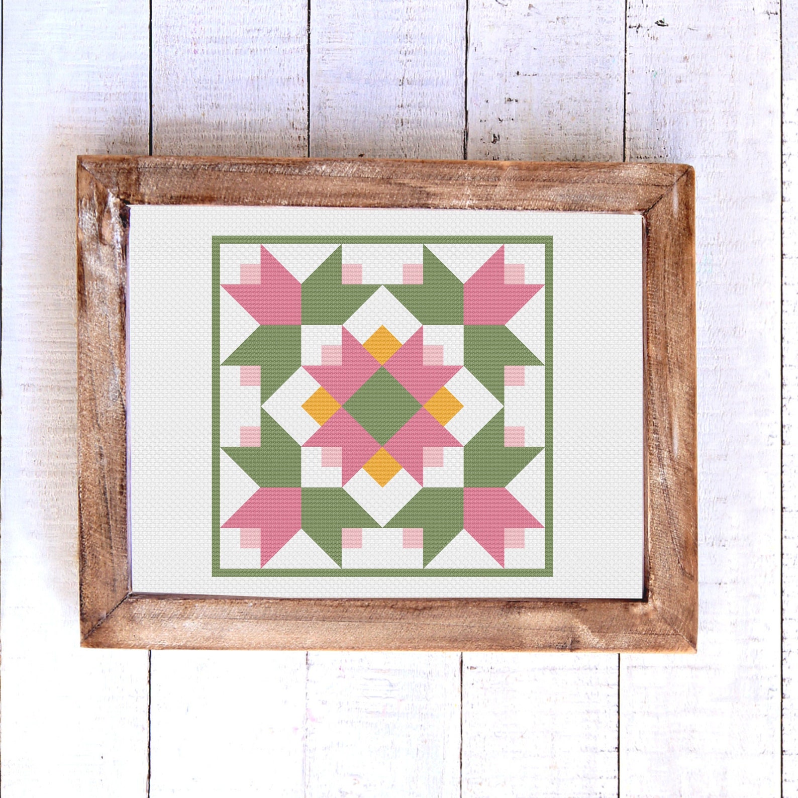 Classic Quilt Block PDF Cross Stitch Pattern Intermediate Etsy