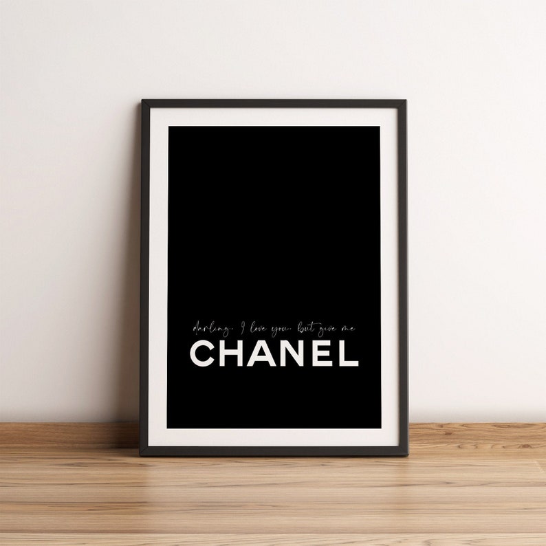 Printable Chanel Wall Art Black and White Instant Digital | Etsy