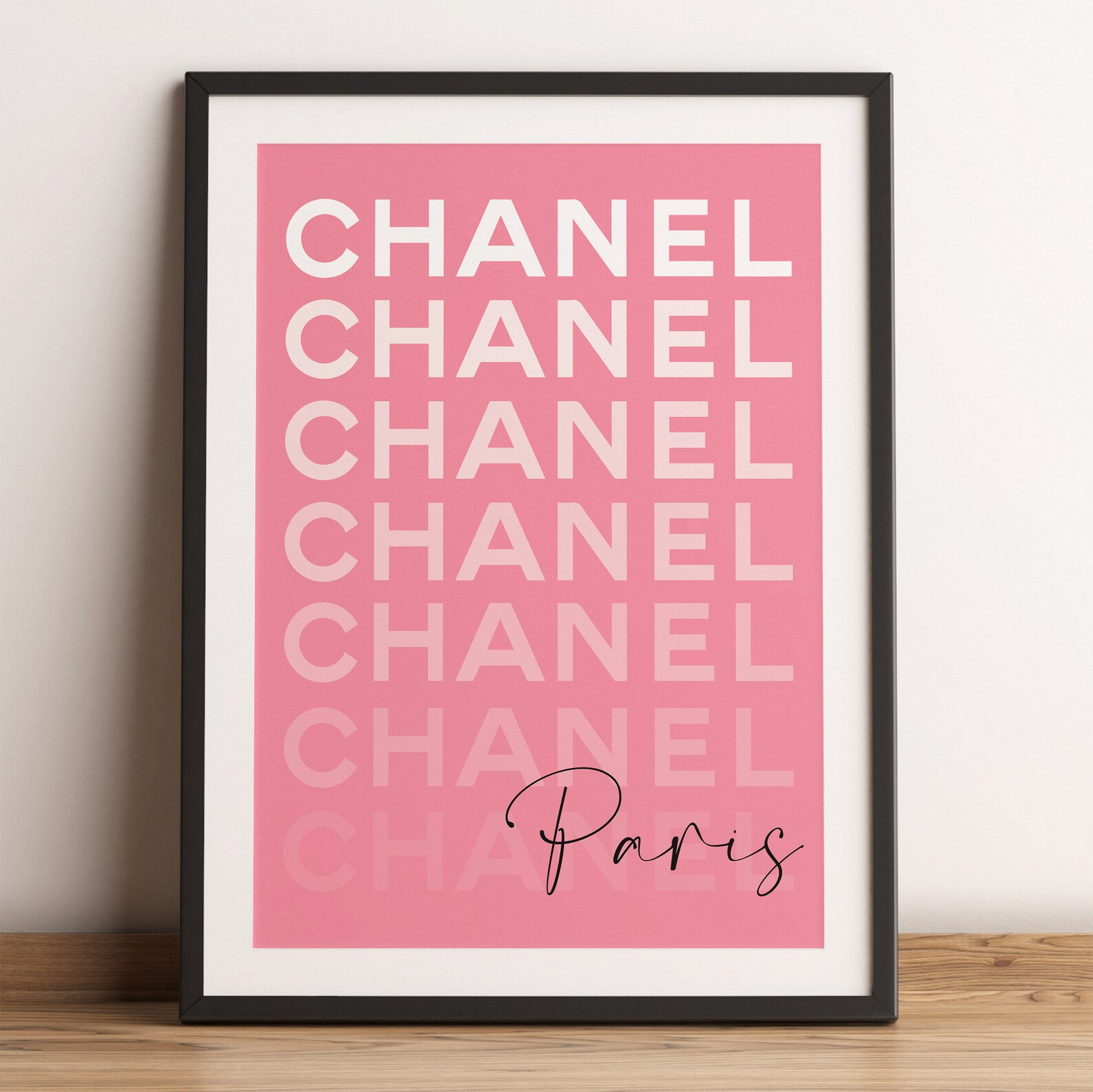Set of 3 Chanel Wall Art Pink Chanel Wall Art Printable Etsy