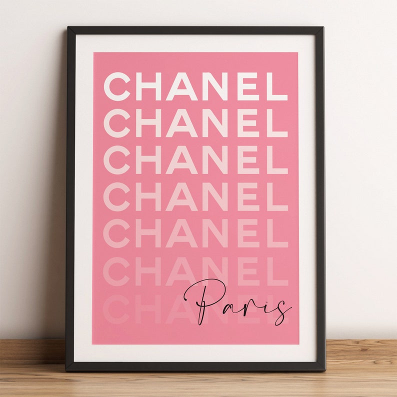 Set of 3 Chanel Wall Art Pink Chanel Wall Art Printable Etsy