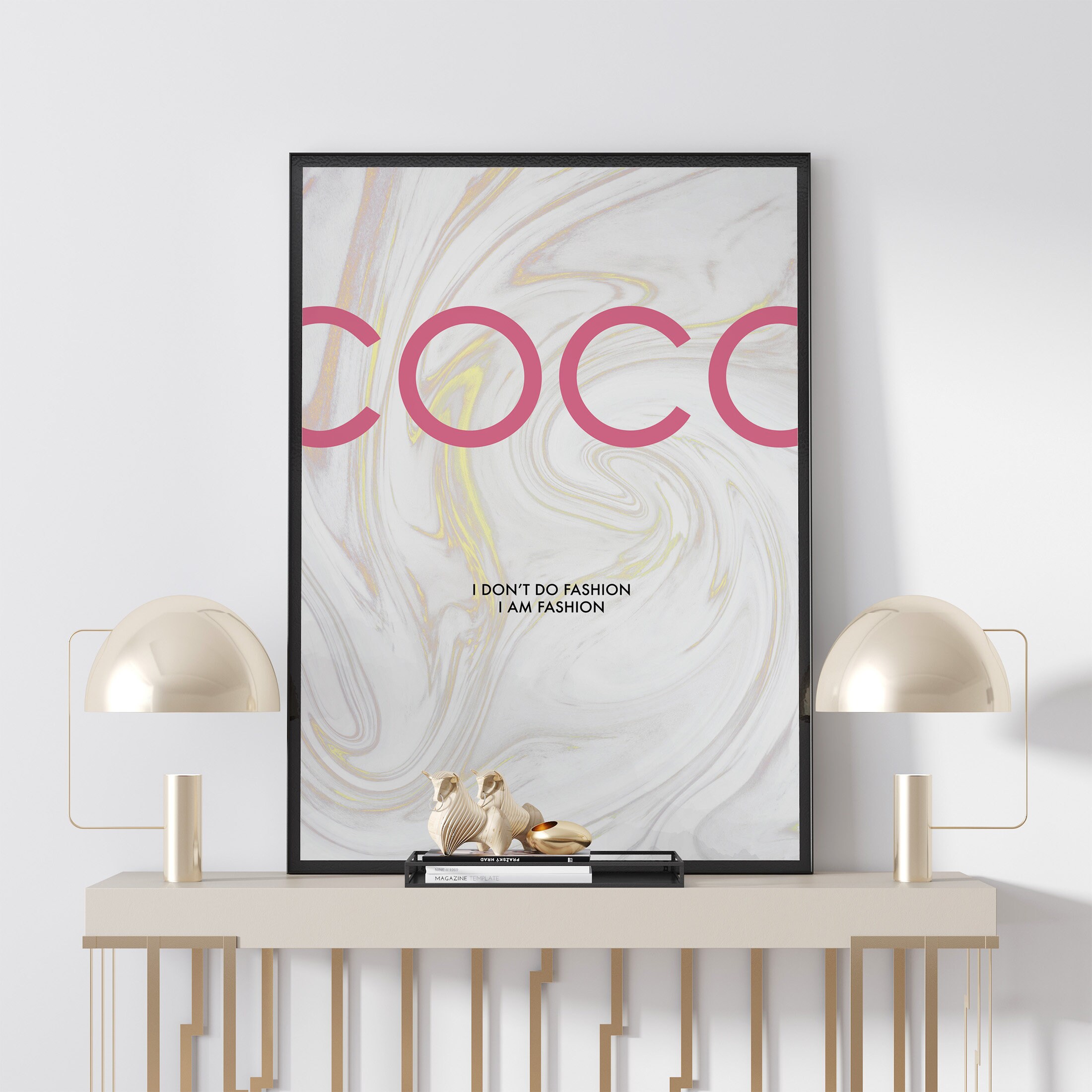 Pink Chanel Wall Art Set of 3 Posters Chanel Print Pink | Etsy