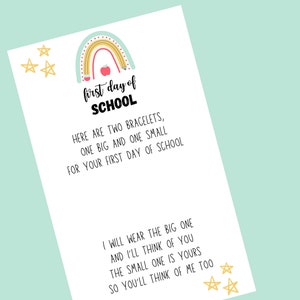 Pulseira de volta às aulas | pulseira mamãe e eu | Pulseira DIY de volta às aulas | download instantâneo de arquivo pdf presente de volta às aulas para crianças