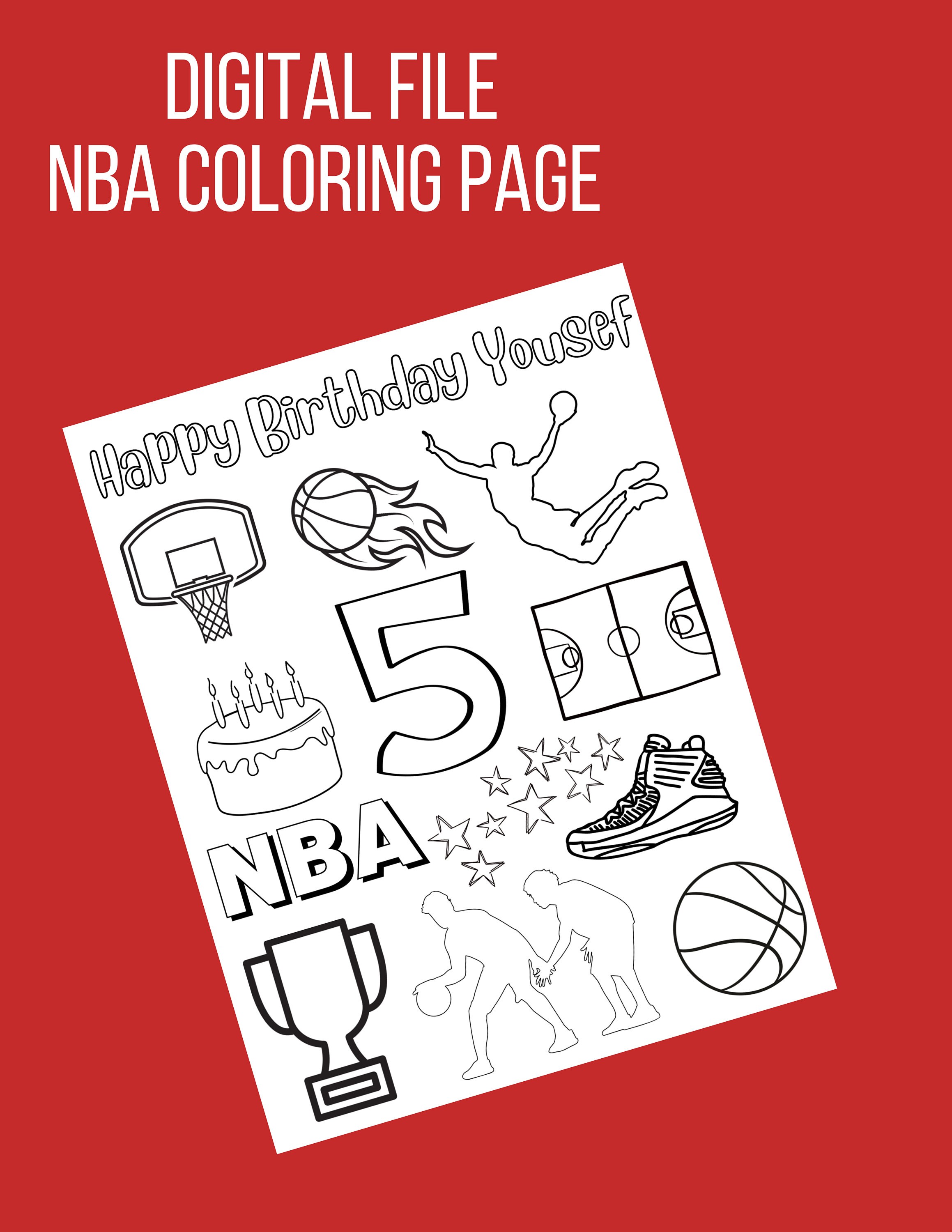 30 NBA & Basketball Coloring Pages (Free PDF Printables)