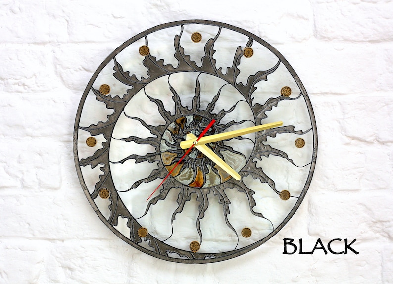 Modern Stain Glass Clock Skeleton Wall Clock Hand Paint Etsy