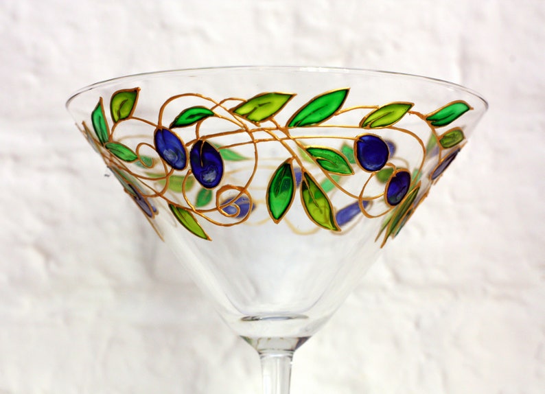 Hand painted Martini glassesSet of cocktail glassesStain Etsy