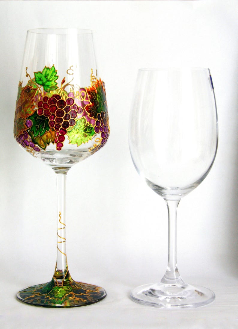 Hand painted wine glasses Wedding glasses Set of glasses Etsy