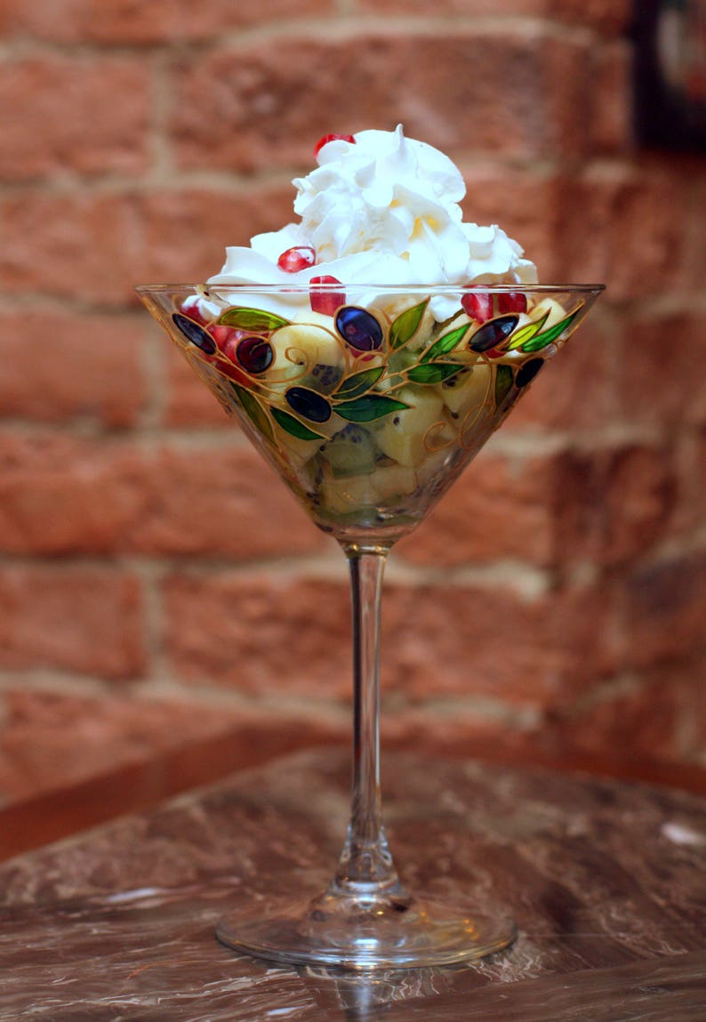 Hand painted Martini glassesSet of cocktail glassesStain Etsy