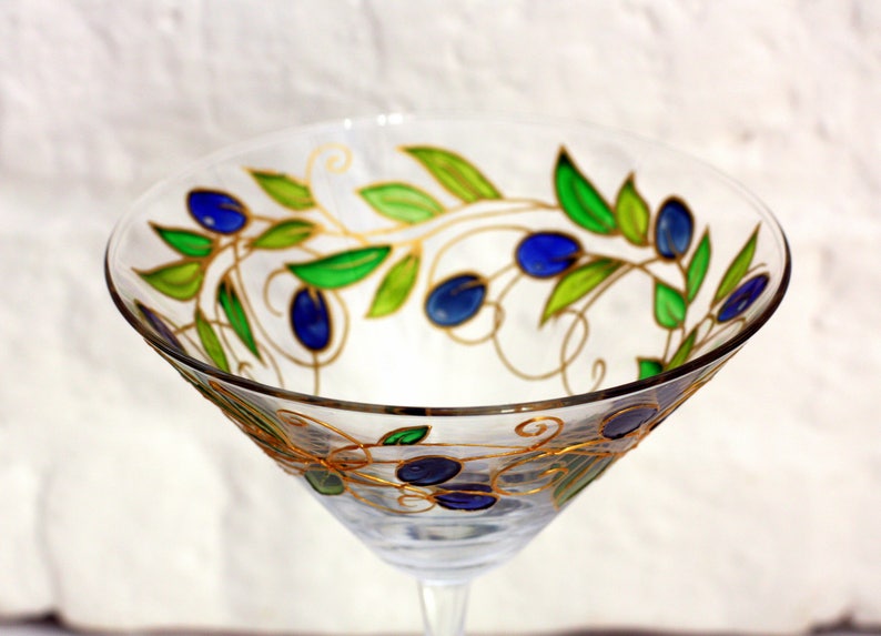 Hand painted Martini glassesSet of cocktail glassesStain Etsy