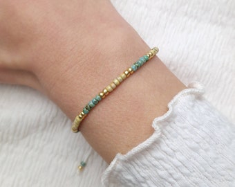 Filigranes Perlenarmband aus Miyuki Glasperlen -  Makrameearmband minimalistisch Geschenk für Frauen