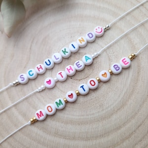 Armband Schulkind, personalisiertes Perlenarmband, Buchstaben Armband, Name, Freundschaft, Geschenk