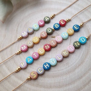 Personalisiertes Perlerarmband | Perlenarmband personalisiert | Name | Bunt | Armband personalisiert | Makrameearmband | Geschenk für Frauen