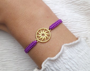 Mandala Makrameearmband Sonne, Armband Sonne, Freundschaftsarmband, Geschenk für Frauen