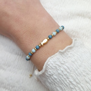 Filigree pearl bracelet | fish | Baptism Confirmation Communion Confirmation | Blue Teal Gold Silver | Macrame bracelet