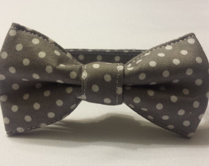 Boys Gray Polka Dots Bowtie