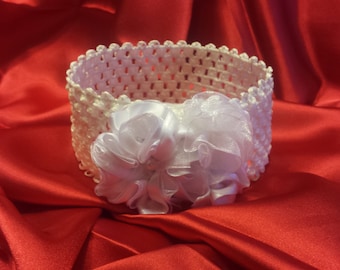 Newborn Baby Girls Princess Wedding White Headband With Pearl