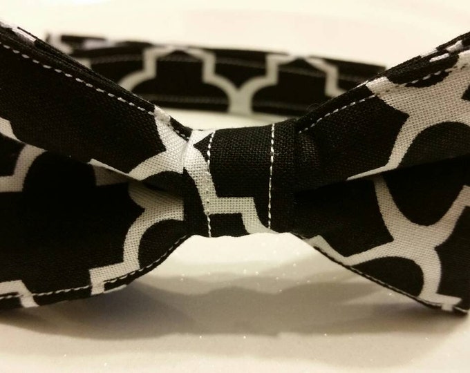 Baby Boys Black and White Print Bowtie