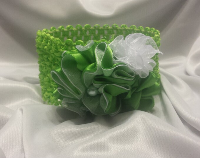 Newborn Baby Girls Princess Lime Green Headband