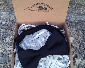 Boys Solid Black Bowtie