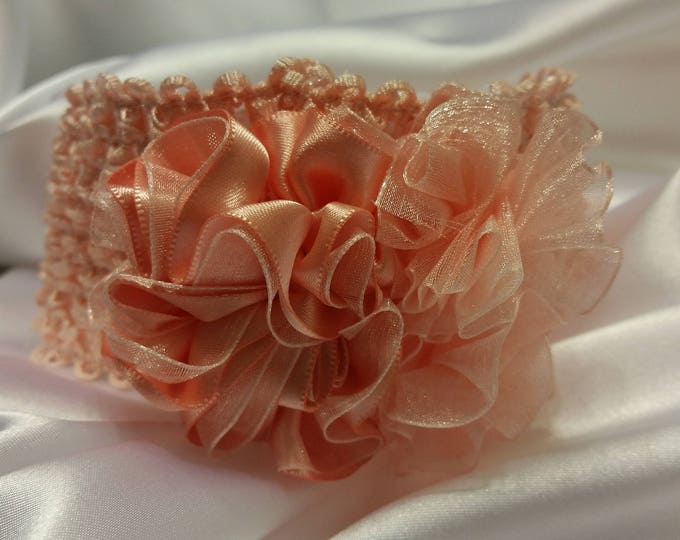 Newborn Baby Girls Peach Princess Headband