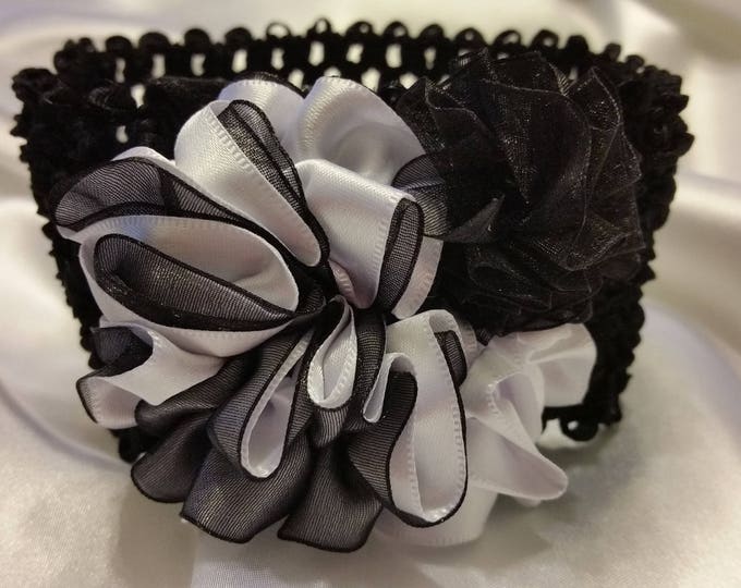 Newborn Baby Girls Black and White Princess Headband