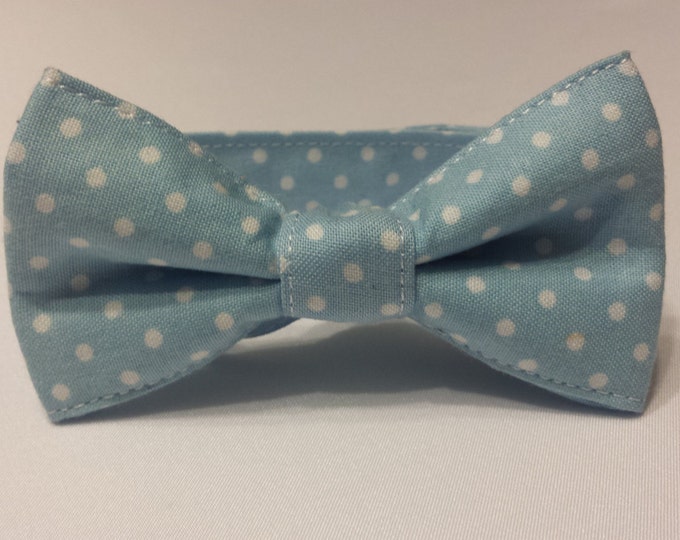 Boys Powder Blue with White Polka Dots Bowtie