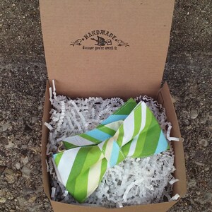 Men&#39;s Lime Green Striped Bowtie