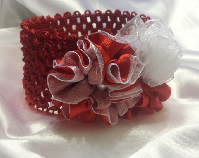 Newborn Baby Girls Princess  Red and White  Headband