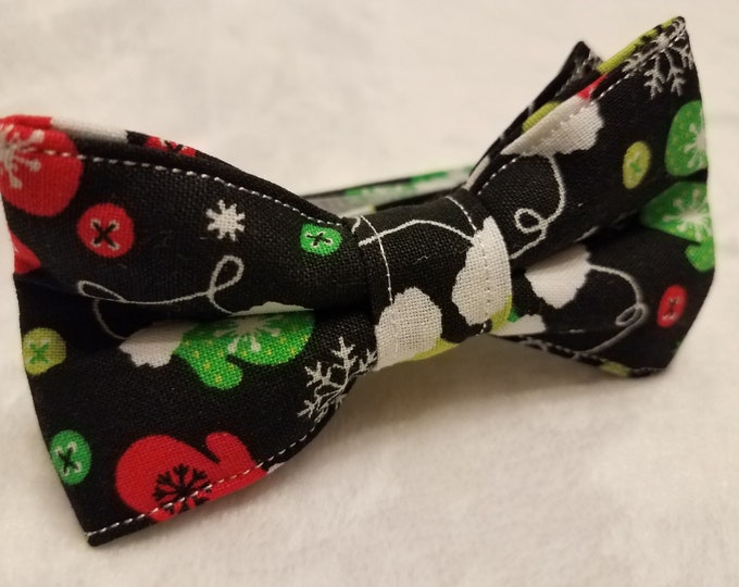 SALE Boys Christmas Mitten Bowtie