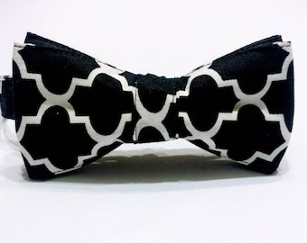 Men's Black and White Bowtie