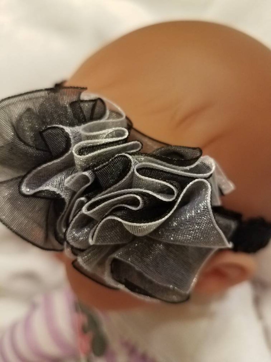 Newborn Baby Girls Preemie Black and White Sheer Headband - Etsy